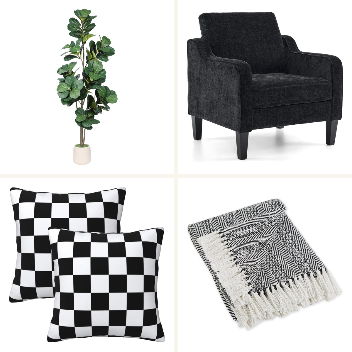 Black & white: a 7-piece reading corner from Amazon