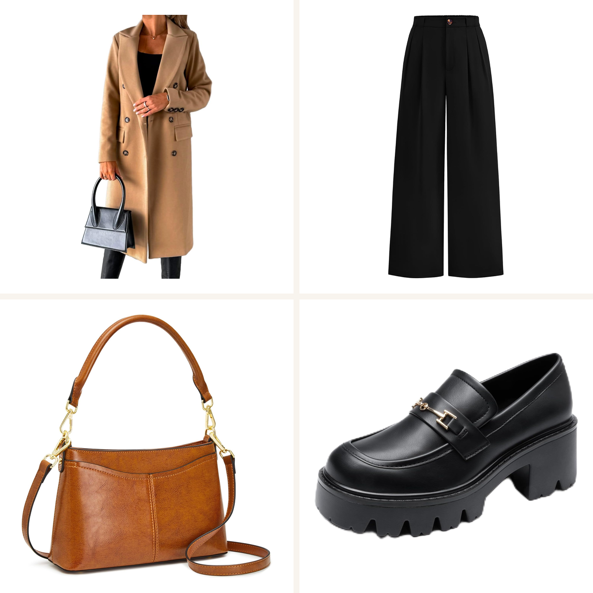 Camel, black & gold: a 7-piece fall outfit from Amazon